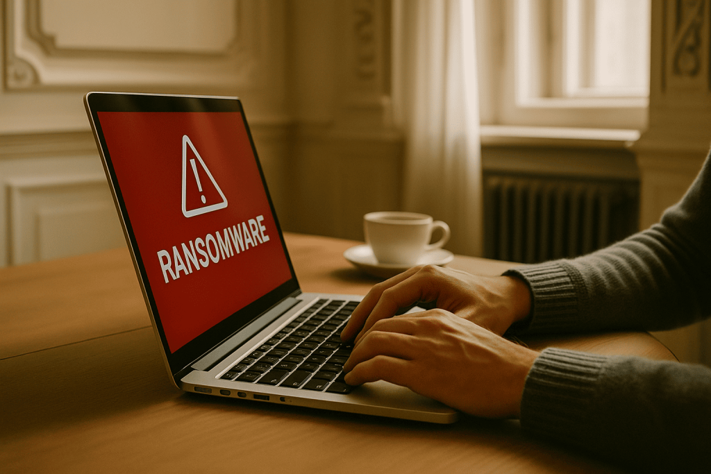 Dator med ransomware